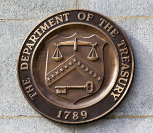 Bronze Seal Sign Symbol US Treasury Department